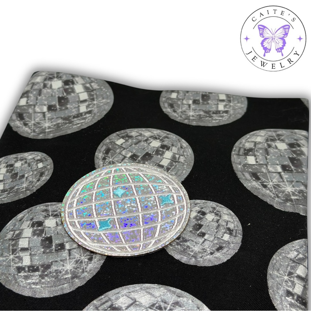 Handmade Small Book/Kindle Sleeve with a Disco Ball Fabric